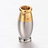 Barrel 304 Stainless Steel Magnetic Clasps with Glue-in Ends STAS-I045-15-1