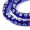 Handmade Evil Eye Lampwork Beads Strands LAMP-WH0006-05B-3