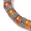 Natural Carnelian & Crackle Agate Beads Earring & Bracelets Set SJEW-JS01309-3
