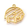 Zinc Alloy Open Back Bezel Pendants PALLOY-WH0036-19G-2
