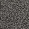Dark Gray 11/0 Grade A Electroplated Glass Seed Beads X-SEED-Q008-F576-1