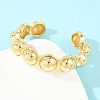 Half Round Brass Cuff Bangles for Women BJEW-T025-05G-02-5