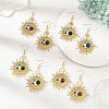 Brass Glass Dangle Earrings EJEW-MZ00802-1