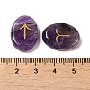 13Pcs Natural Amethyst Rune Stone G-C095-02F-3