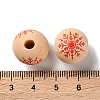 Printed Wood European Beads WOOD-Z002-08H-3
