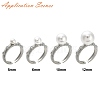 Brass Pave Clear Cubic Zirconia Open Cuff Ring Settings KK-K398-11P-4
