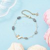 Handmade Glass & Natural Labradorite Nuggets Beads Necklaces BJEW-JB12461-02-1