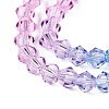 Gradient Color Baking Paint Glass Bead Strands DGLA-A039-T4mm-A06-2