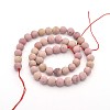 Frosted Round Natural Rhodonite Beads Strands G-E302-105-8mm-2