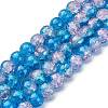 Spray Painted Crackle Glass Beads Strands CCG-Q001-10mm-19-1
