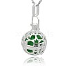 Silver Color Plated Brass Hollow Round Cage Pendants KK-J226-10S-2