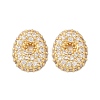 Brass Micro Pave Cubic Zirconia Stud Earrings EJEW-Z091-04G-O-2
