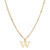 1Pc Brass Chain & 304 Stainless Steel Letter Pendant Necklaces NJEW-LP0001-35W-G-1