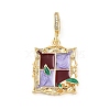 Brass Enamel Pendants KK-U043-12G-02-1