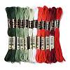 12 Skeins 12 Colors 6-Ply Polyester Embroidery Floss OCOR-M009-01B-03-1