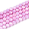 Anti-Tarnish Electroplate Glass Beads Strands EGLA-T021-4mm-15-01-1