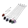 Natural & Synthetic Mixed Stone Dowsing Pendulum Pendants AJEW-N005-02-2
