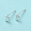 Heart 925 Sterling Silver Stud Earring Finddings STER-K174-11S-2