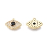 Brass Pave Clear & Black Cubic Zirconia Charms KK-N231-312-1