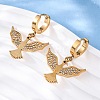 304 Stainless Steel Rhinestone Hoop Earrings EJEW-Z098-32G-3