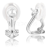 1 Pair 925 Sterling Silver Clip-on Earring Findings STER-BBC0008-46-6