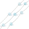 304 Stainless Steel & Dyed Shell Handmade Round Beads Chain CHS-H028-04A-02-1