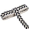 3 Yards Polyester Leaf Jacquard Ribbons SRIB-WH20020-020C-1
