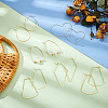 BENECREAT 16Pcs 4 Style Heart & Egg & Polygon & Fan Brass Hoop Earrings Findings KK-BC0011-93-5