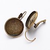 Brass Leverback Earring Findings X-KK-H024-AB-2