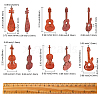 50Pcs 5 Styles Wooden Cabochons WOOD-CJ0001-51-2
