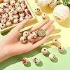 20Pcs Printed Wood European Beads WOOD-YW0001-55A-4