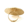 Big Flat Round with Sun Alloy Open Cuff Rings for Women RJEW-U006-04G-4
