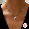 Cubic Zirconia Ring Pendant Necklaces with 925 Sterling Silver Box Chains IA4948-2-1