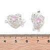 Brass Micro Pave Cubic Zirconia Box Clasps KK-B125-07S-01-3
