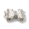 Brass Micro Pave Clear Cubic Zirconia Box Clasps with Acrylic KK-H480-06P-1