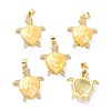 Real 18K Gold Plated Brass Micro Pave Clear Cubic Zirconia Pendants KK-D004-05G-M01-2