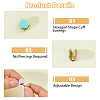 10Pcs 5 Colors 304 Stainless Steel Cuff Earrings EJEW-HS0001-43A-4