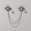 Double Bee Hanging Chain Brooch JEWB-WH0030-19AS-1