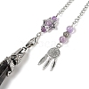 Natural Amethyst Cone Dowsing Pendulum Big Pointed Pendants AJEW-Z041-01J-AS-2