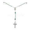 Glass Pearl Rosary Bead Necklace NJEW-TA00082-02-2
