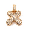 Brass Micro Pave Cubic Zirconia Pendants KK-C076-29X-G01-1
