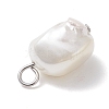 Electroplated Shell Pearl Nuggets Charms PALLOY-JF04641-02-5