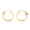 Brass Knot Hoop Earrings for Women EJEW-N011-113-2