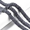 Flat Round Handmade Polymer Clay Beads CLAY-R067-12mm-41-5