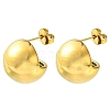 Ion Plating(IP) 304 Stainless Steel Round Stud Earrings EJEW-Z038-10G-1