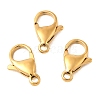 Ion Plating(IP) 304 Stainless Steel Lobster Claw Clasps Hand Polished X-STAS-AB15-G-01-1