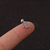 316L Surgical Stainless Steel Micro Pave Clear Cubic Zirconia Cartilage Earrings WG3A850-03-1