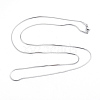 304 Stainless Steel Square Snake Chain Necklaces NJEW-L173-005-P-2