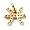 Brass Micro Pave Cubic Zirconia Charms X-ZIRC-F131-16G-12-2