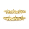 Brass Micro Pave Clear Cubic Zirconia Connector Charms KK-E068-VB075-1